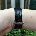 Bespoke Watch Strap in Glossy Black Crocodile