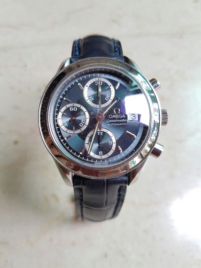 Bespoke Watch Strap in Navy Blue Crocodile