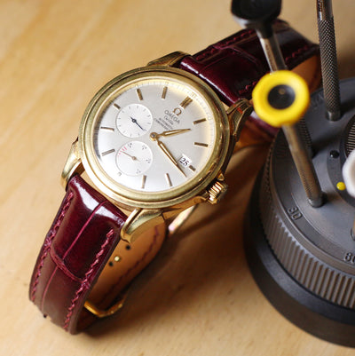 Bespoke Watch Strap in Maroon Red Crocodile