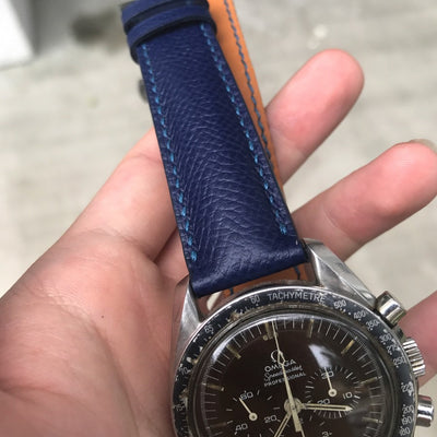 Bespoke Watch Strap in Navy Blue Epsom