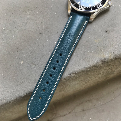 Bespoke Watch Strap in Cerulean Blue Chevre