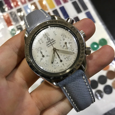 Bespoke Watch Strap in Grey Chevre