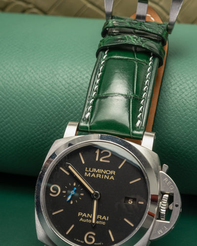 Bespoke Watch Strap in Hunter Green Crocodile