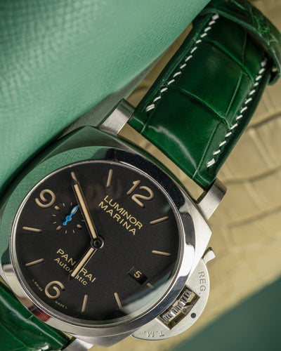 Bespoke Watch Strap in Hunter Green Crocodile