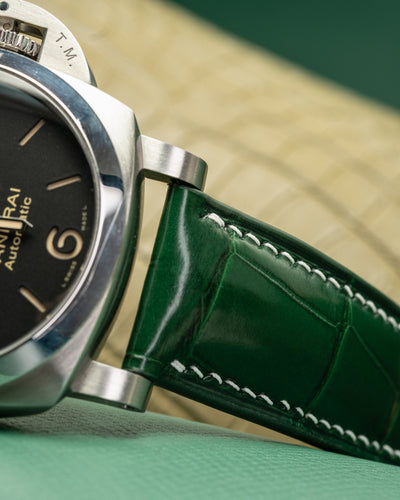 Bespoke Watch Strap in Hunter Green Crocodile