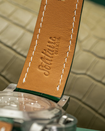 Bespoke Watch Strap in Hunter Green Crocodile