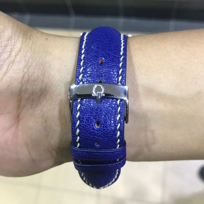 Bespoke Watch Strap in Electric Blue Chevre