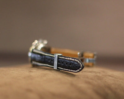 Bespoke Watch Strap in Black Crocodile