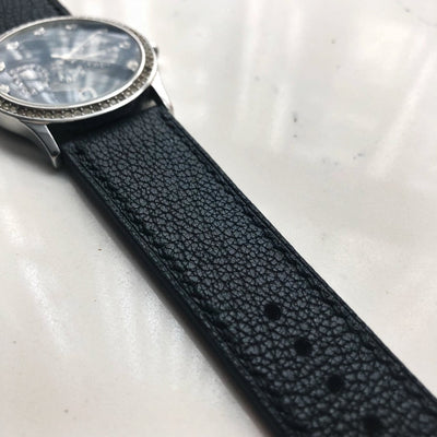 Bespoke Watch Strap in Black Chevre