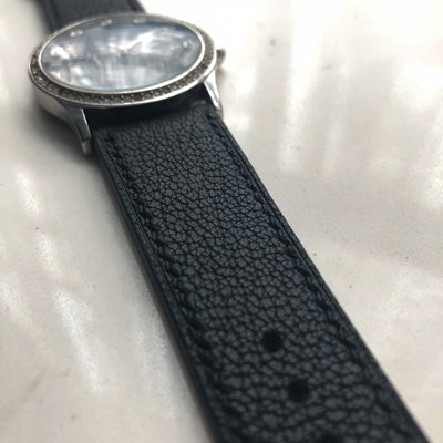 Bespoke Watch Strap in Black Chevre
