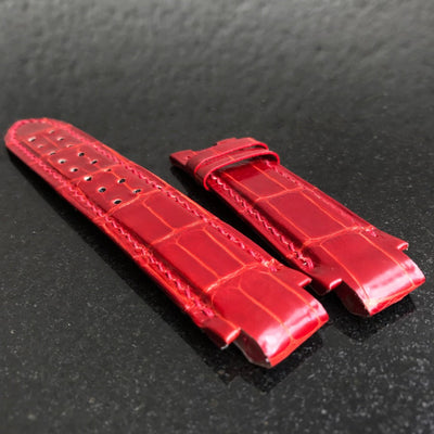 Bespoke Watch Strap in Blood Red Crocodile