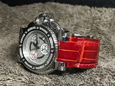 Bespoke Watch Strap in Blood Red Crocodile