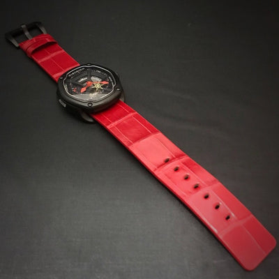 Bespoke Watch Strap in Blood Red Crocodile