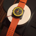 Bespoke Watch Strap in Orange Chevre