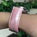 Bespoke Watch Strap in Baby Pink Circular Grains Alligator