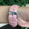 Bespoke Watch Strap in Baby Pink Circular Grains Alligator