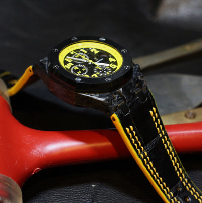 Bespoke Watch Strap in Black Crocodile