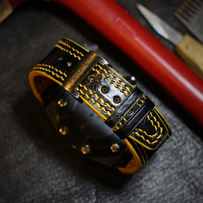 Bespoke Watch Strap in Black Crocodile