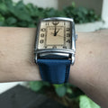 Bespoke Watch Strap in Blue Chevre