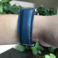 Bespoke Watch Strap in Blue Chevre