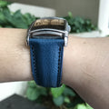 Bespoke Watch Strap in Blue Chevre
