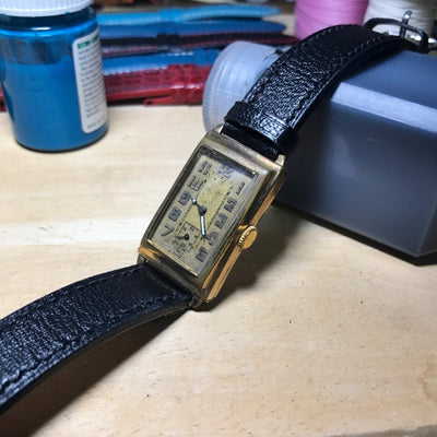 Bespoke Watch Strap in Black Chèvre
