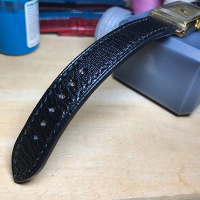Bespoke Watch Strap in Black Chèvre