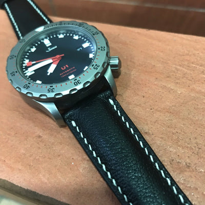 Bespoke Watch Strap in Black Chevre