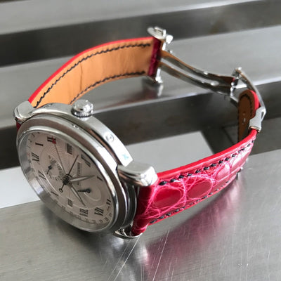 Bespoke Watch Strap in Fuchsia Pink Crocodile