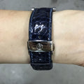 Bespoke Watch Strap in Electric Blue Circular Grains Alligator