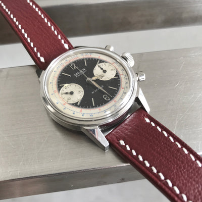 Bespoke Watch Strap in Maroon Red Chevre