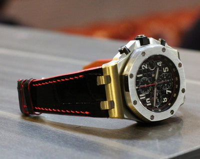 Bespoke Watch Strap in Black Crocodile