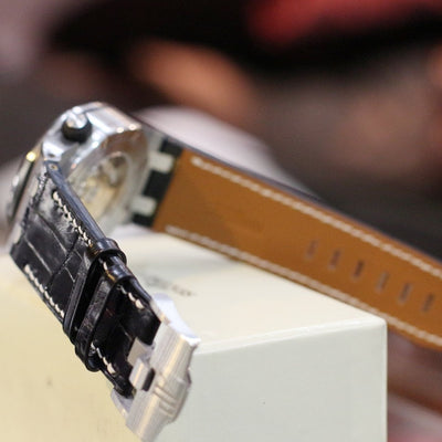 Bespoke Watch Strap in Black Crocodile