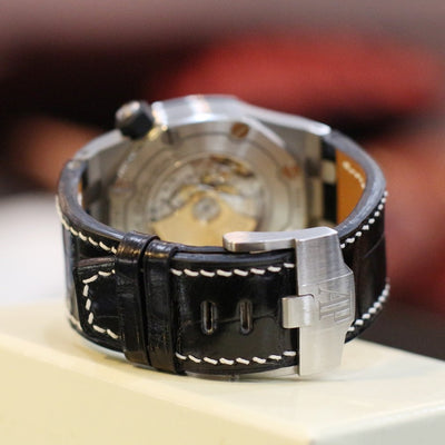 Bespoke Watch Strap in Black Crocodile