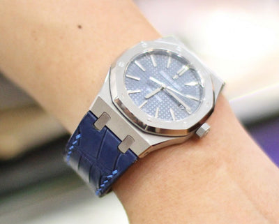 Bespoke Watch Strap in Navy Blue Alligator