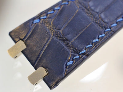 Bespoke Watch Strap in Navy Blue Alligator