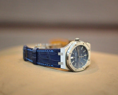 Bespoke Watch Strap in Navy Blue Alligator