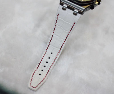 Bespoke Watch Strap in White Alligator