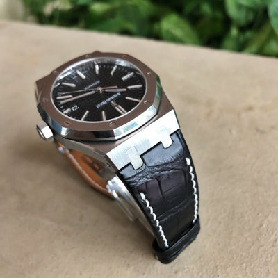 Bespoke Watch Strap in Black Alligator