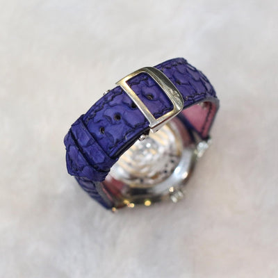 Bespoke Watch Strap In Lavender Purple Python