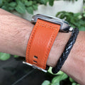 Bespoke Watch Strap in Orange Chevre