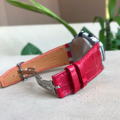 Bespoke Watch Strap in Blood Red Crocodile