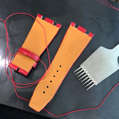 Bespoke Watch Strap in Blood Red Crocodile