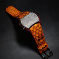 Bespoke Watch Strap in Orange Python