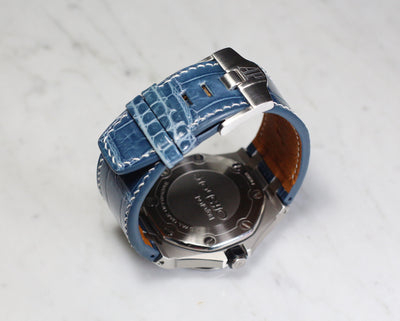 Bespoke Watch Strap in Icy Blue Alligator