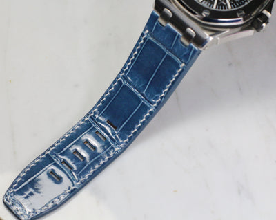 Bespoke Watch Strap in Icy Blue Alligator