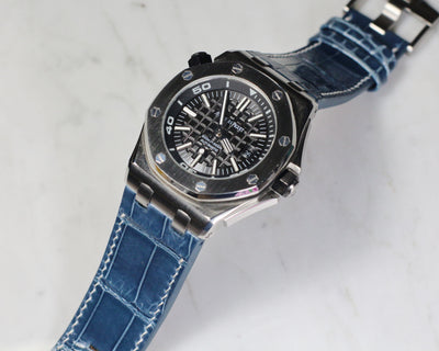 Bespoke Watch Strap in Icy Blue Alligator