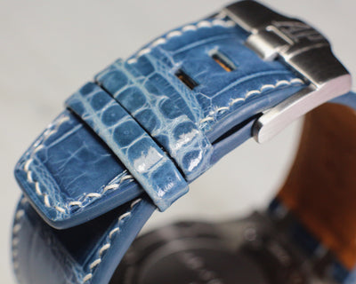 Bespoke Watch Strap in Icy Blue Alligator