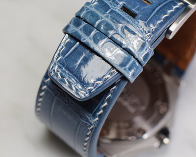 Bespoke Watch Strap in Icy Blue Alligator