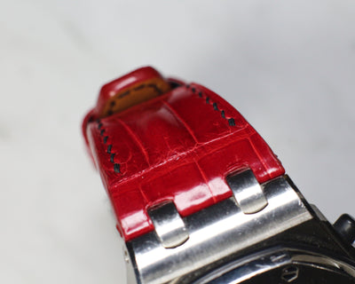 Bespoke Watch Strap in Blood Red Crocodile